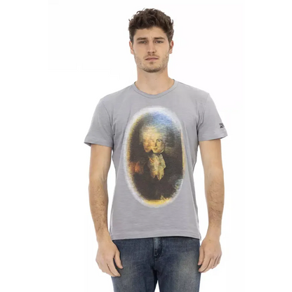 Trussardi Action Gray Cotton Men T-Shirt
