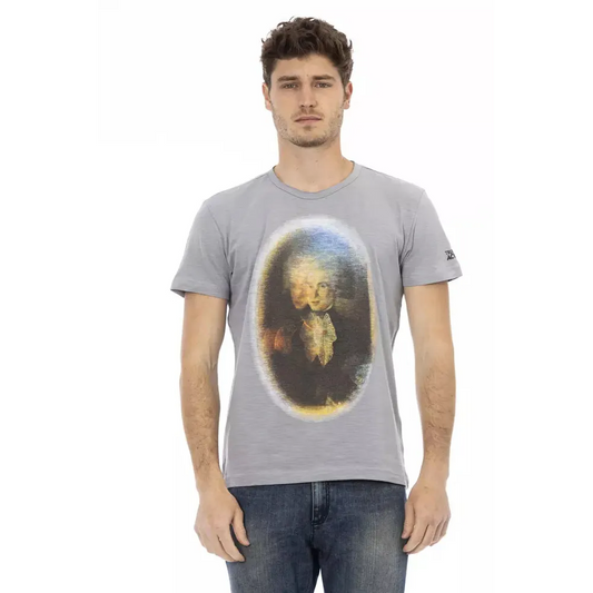 Trussardi Action Gray Cotton Men T-Shirt