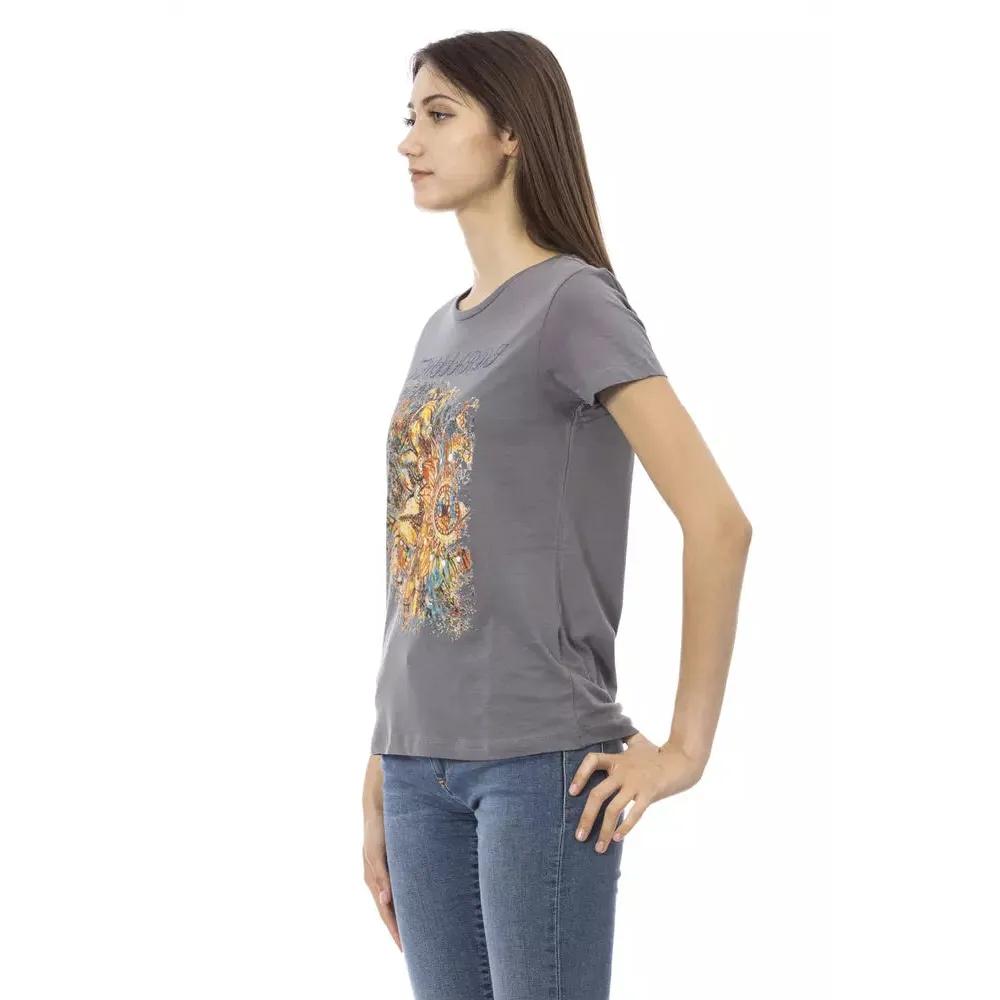 Trussardi Action Gray Cotton Women T-Shirt