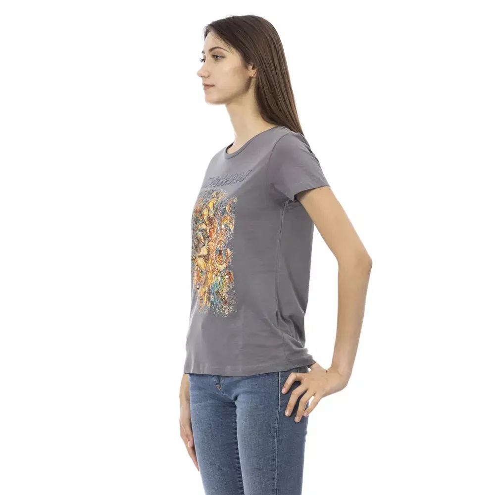 Trussardi Action Gray Cotton Women T-Shirt