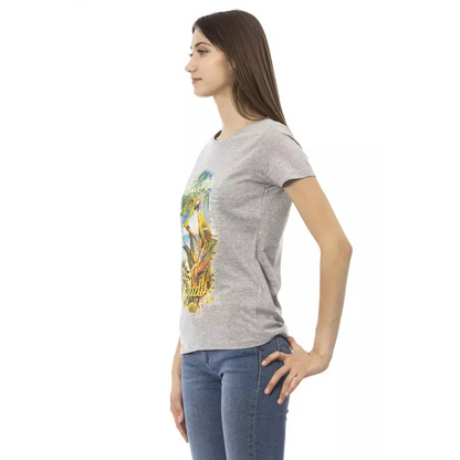 Trussardi Action Gray Cotton Women T-Shirt