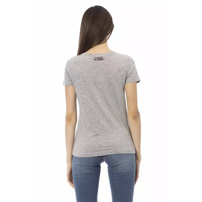 Trussardi Action Gray Cotton Women T-Shirt