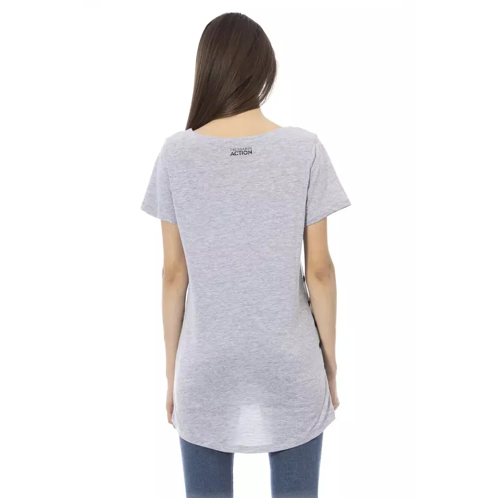 Trussardi Action Gray Cotton Women T-Shirt