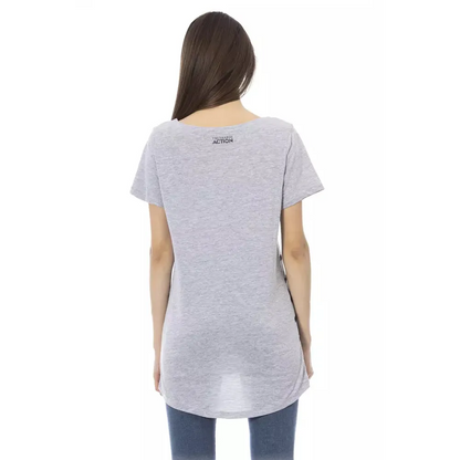 Trussardi Action Gray Cotton Women T-Shirt