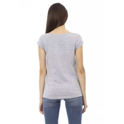 Trussardi Action Gray Cotton Women T-Shirt