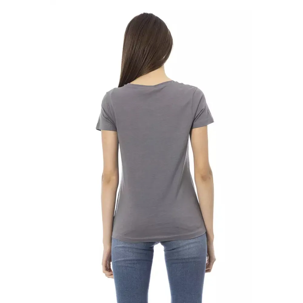 Trussardi Action Gray Cotton Women T-Shirt