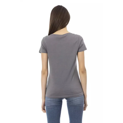 Trussardi Action Gray Cotton Women T-Shirt