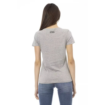 Trussardi Action Gray Cotton Women T-Shirt