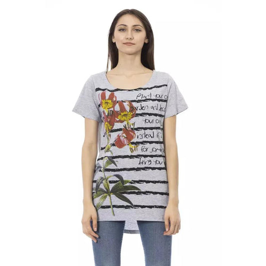 Trussardi Action Gray Cotton Women T-Shirt