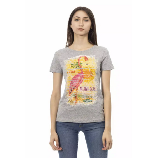 Trussardi Action Gray Cotton Women T-Shirt