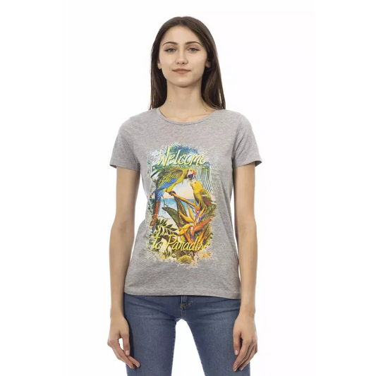 Trussardi Action Gray Cotton Women T-Shirt