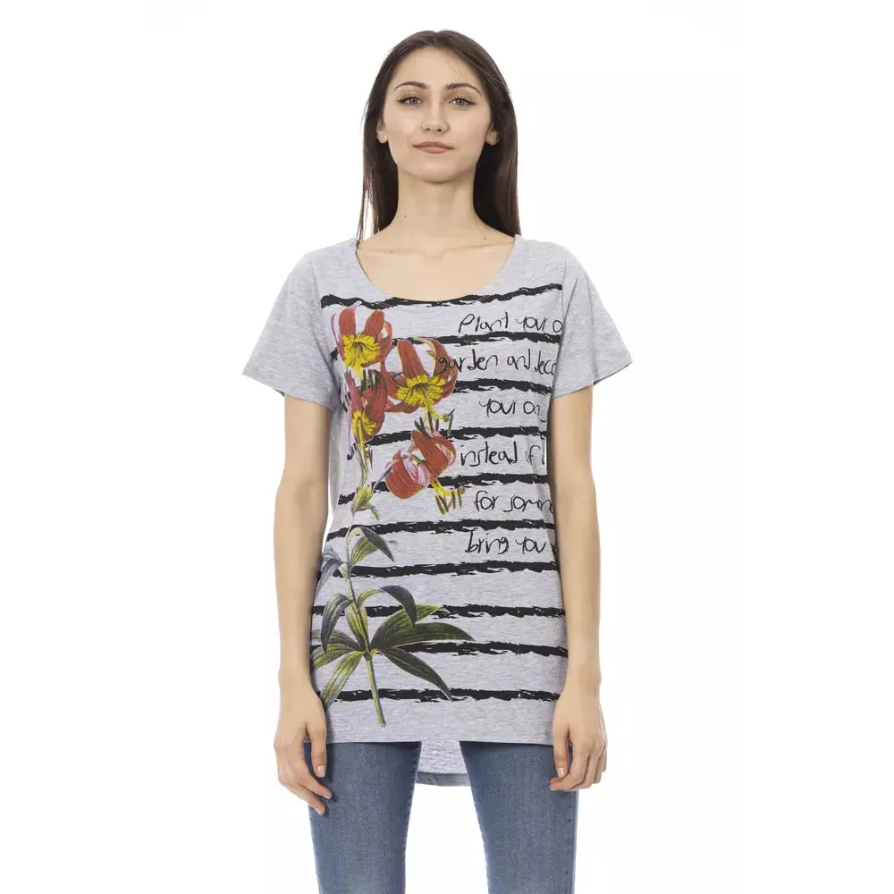 Trussardi Action Gray Cotton Women T-Shirt