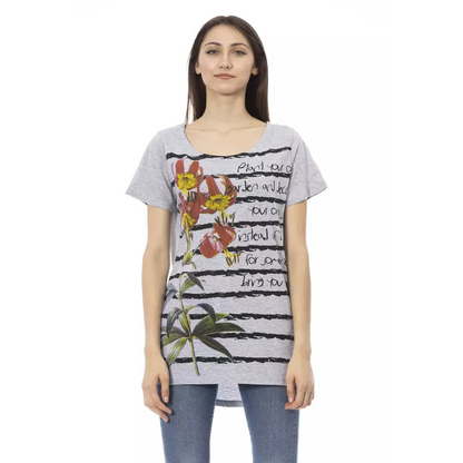 Trussardi Action Gray Cotton Women T-Shirt