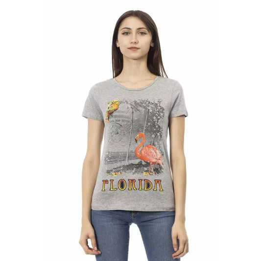 Trussardi Action Gray Cotton Women T-Shirt