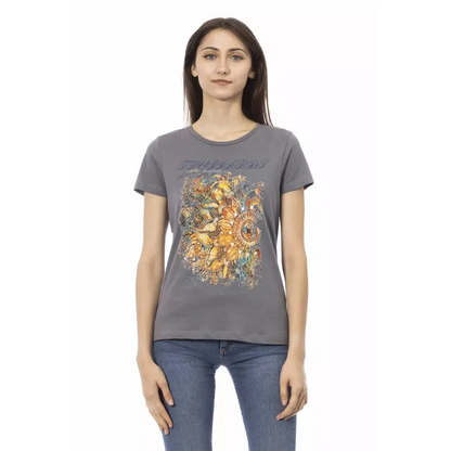 Trussardi Action Gray Cotton Women T-Shirt