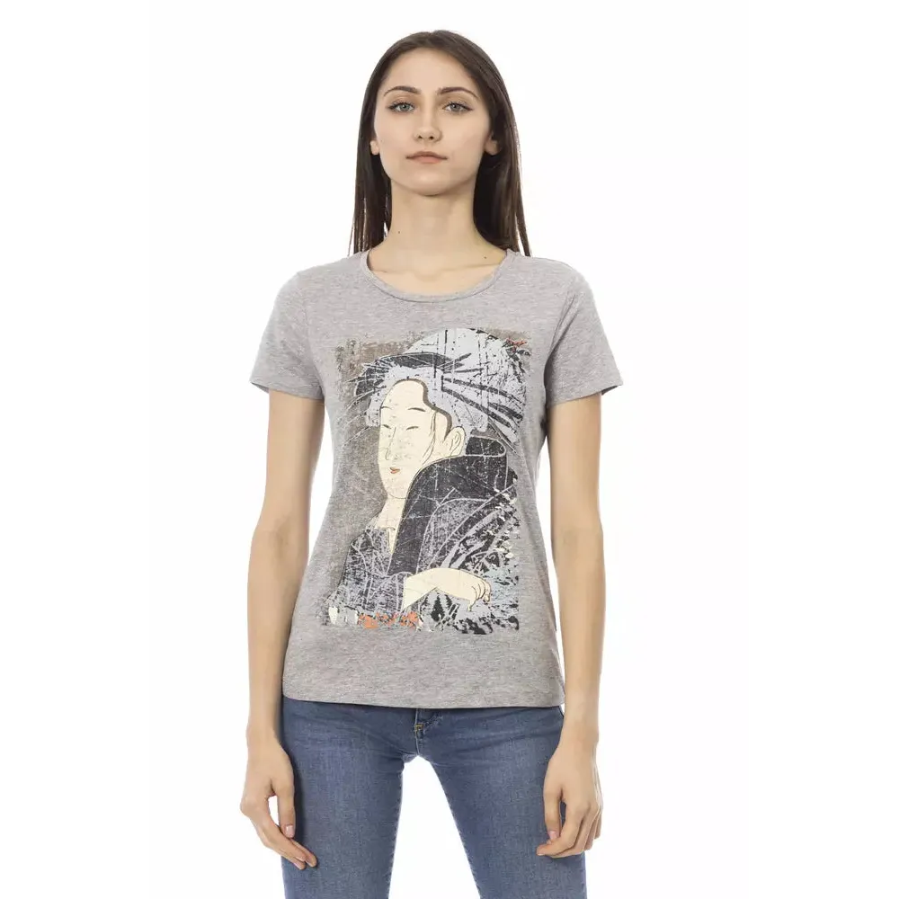 Trussardi Action Gray Cotton Women T-Shirt