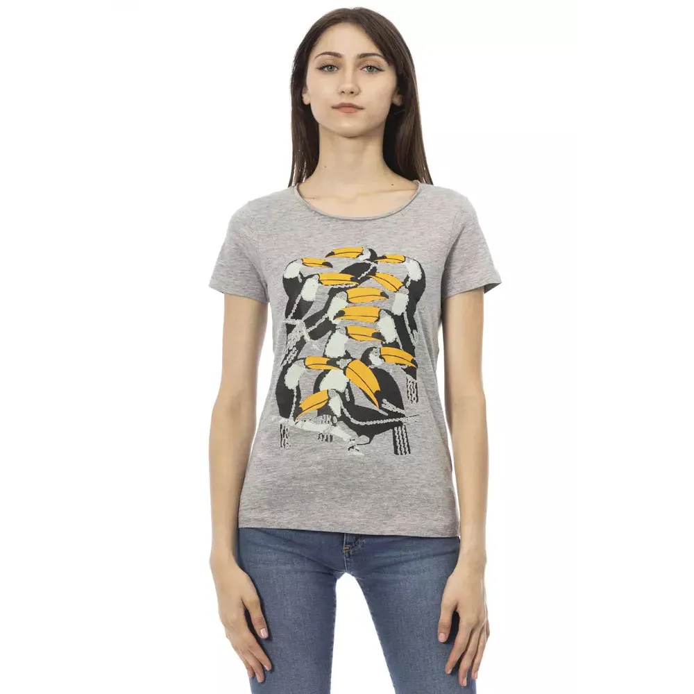Trussardi Action Gray Cotton Women T-Shirt