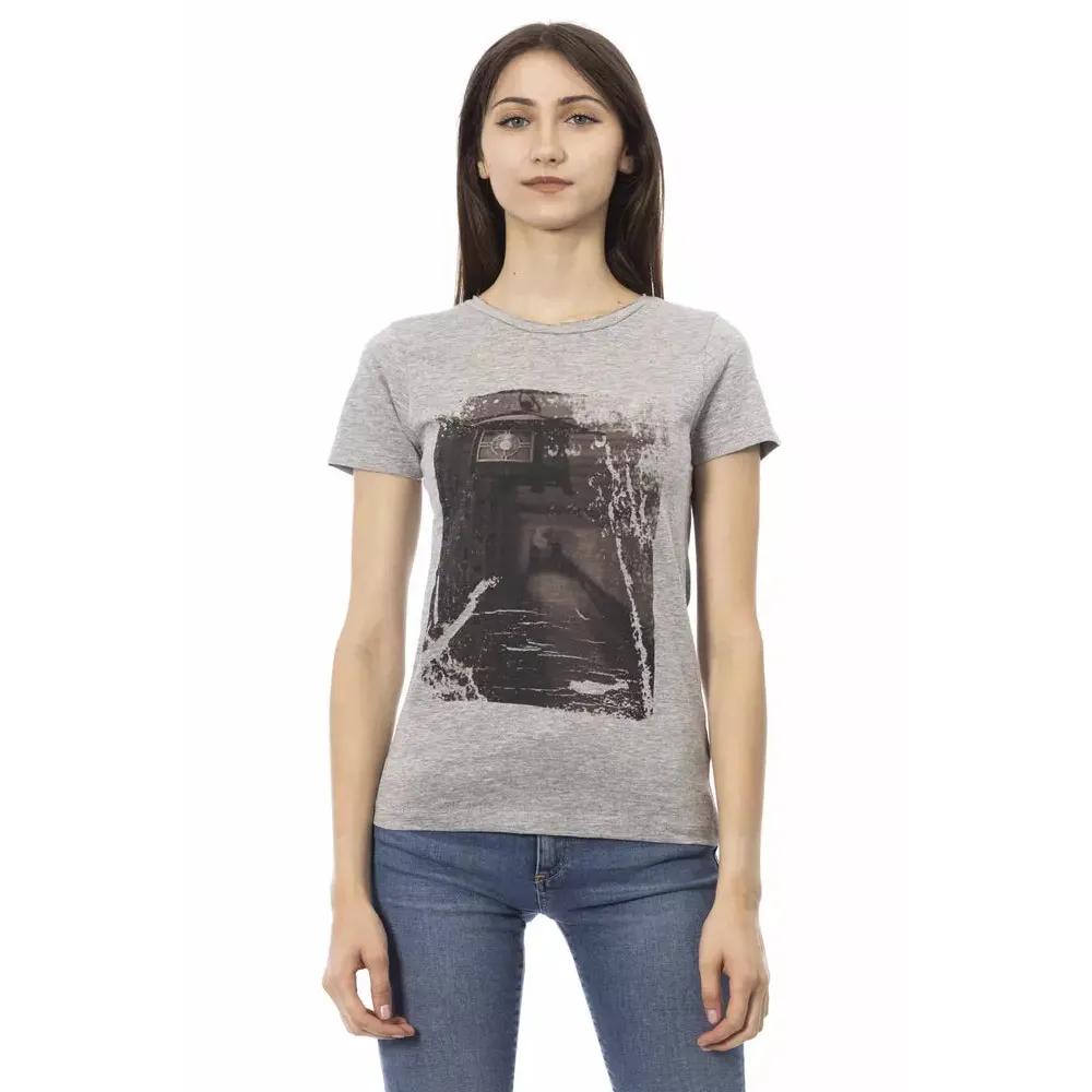 Trussardi Action Gray Cotton Women T-Shirt