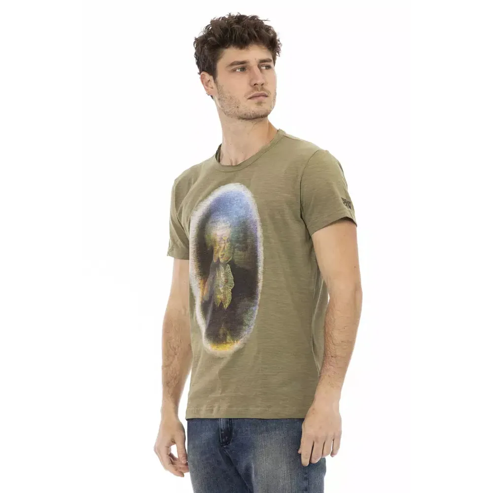 Trussardi Action Green Cotton Men T-Shirt