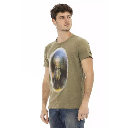 Trussardi Action Green Cotton Men T-Shirt