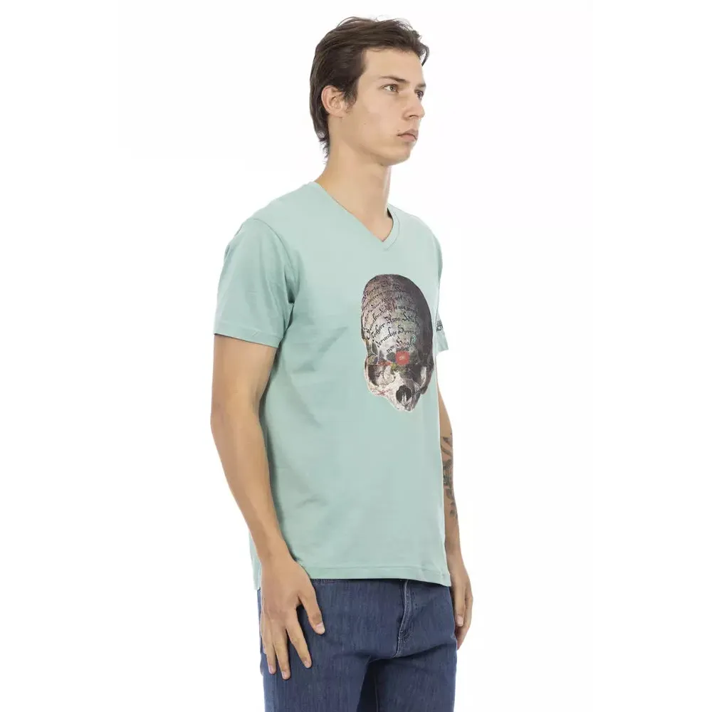 Trussardi Action Green Cotton Men T-Shirt