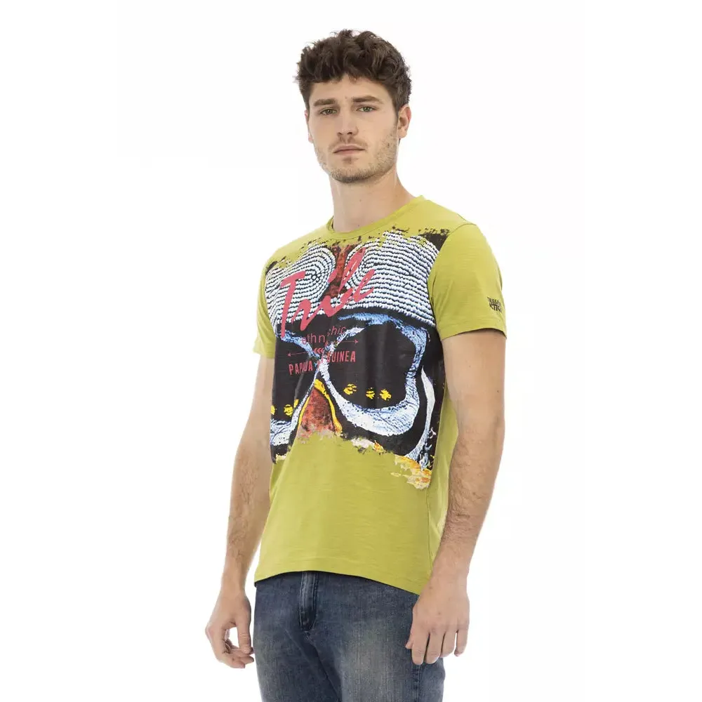 Trussardi Action Green Cotton Men T-Shirt