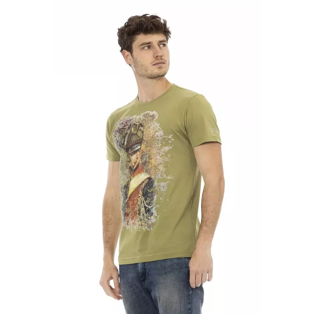 Trussardi Action Green Cotton Men T-Shirt