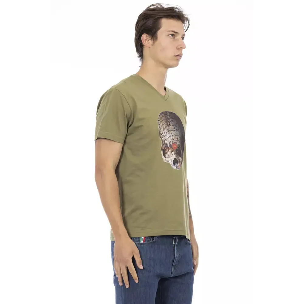 Trussardi Action Green Cotton Men T-Shirt