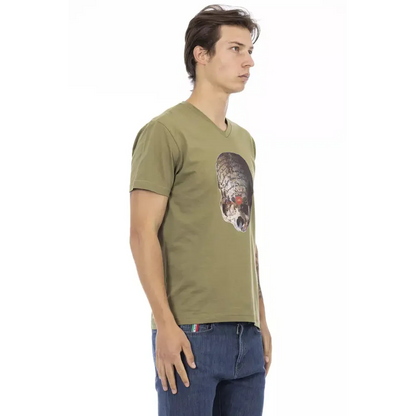 Trussardi Action Green Cotton Men T-Shirt
