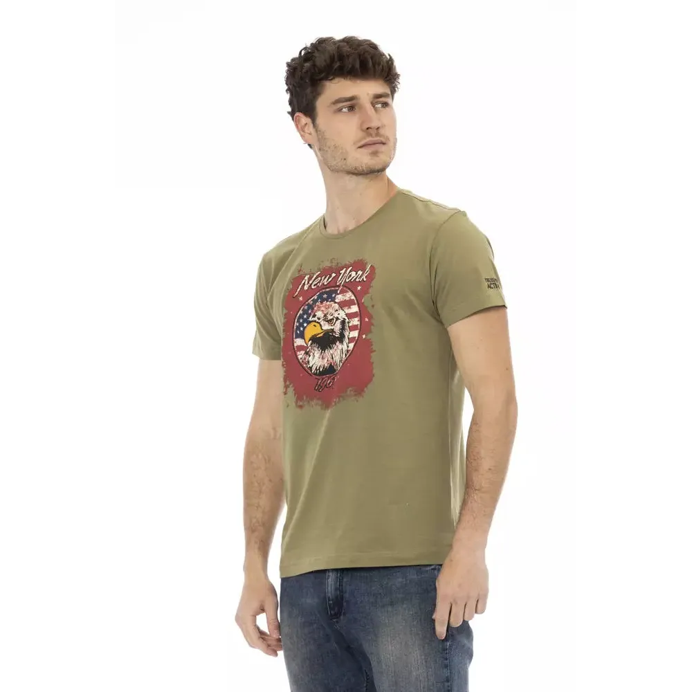 Trussardi Action Green Cotton Men T-Shirt