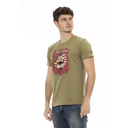 Trussardi Action Green Cotton Men T-Shirt