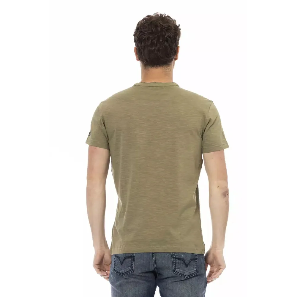 Trussardi Action Green Cotton Men T-Shirt
