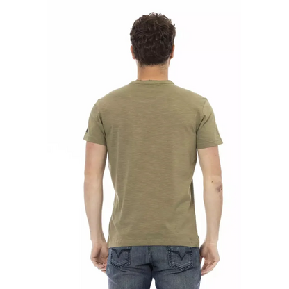 Trussardi Action Green Cotton Men T-Shirt