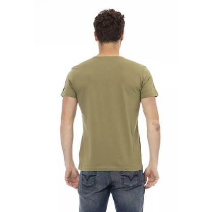 Trussardi Action Green Cotton Men T-Shirt