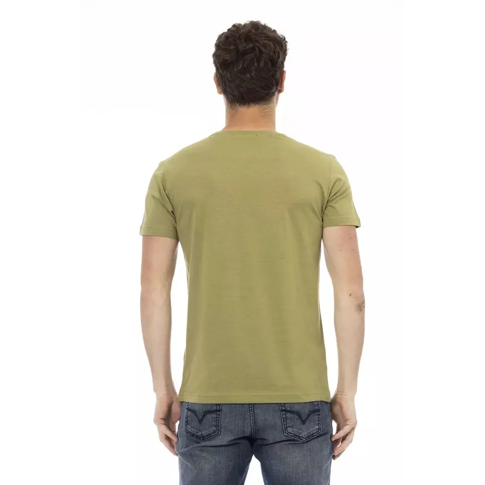 Trussardi Action Green Cotton Men T-Shirt