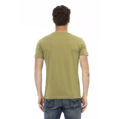 Trussardi Action Green Cotton Men T-Shirt
