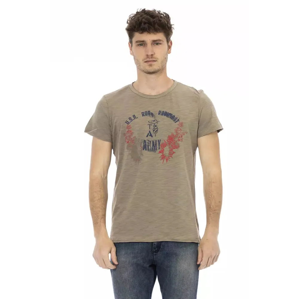 Trussardi Action "Green Cotton Men T-Shirt"