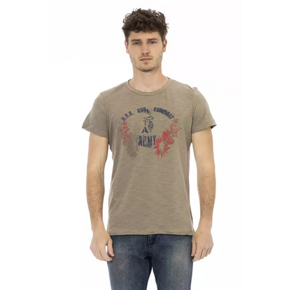 Trussardi Action "Green Cotton Men T-Shirt"