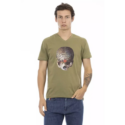 Trussardi Action Green Cotton Men T-Shirt