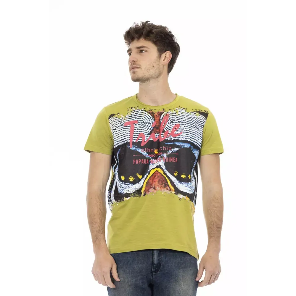 Trussardi Action Green Cotton Men T-Shirt