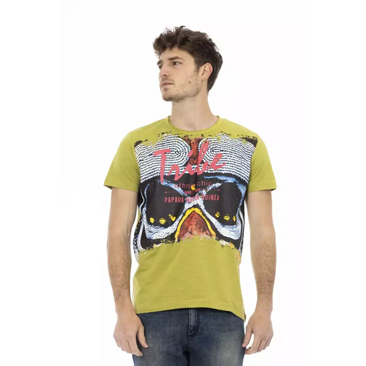 Trussardi Action Green Cotton Men T-Shirt