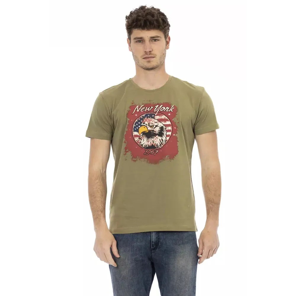 Trussardi Action Green Cotton Men T-Shirt