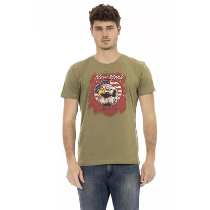 Trussardi Action Green Cotton Men T-Shirt