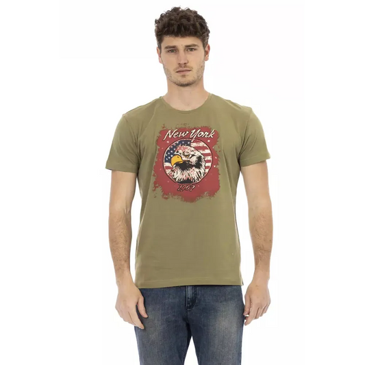 Trussardi Action Green Cotton Men T-Shirt