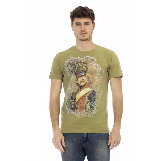 Trussardi Action Green Cotton Men T-Shirt