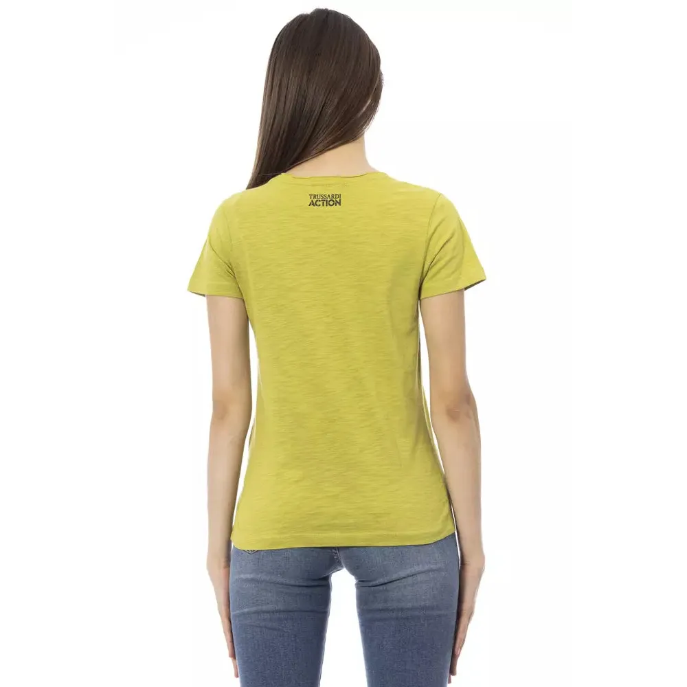 Trussardi Action Green Cotton Women T-Shirt