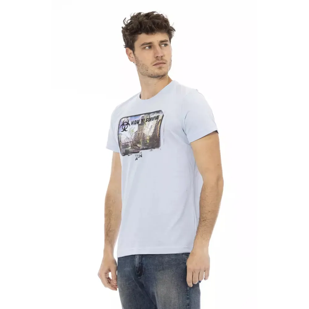 Trussardi Action Light Blue Cotton Men T-Shirt