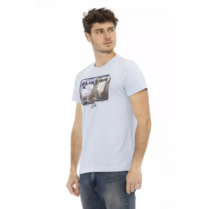 Trussardi Action Light Blue Cotton Men T-Shirt