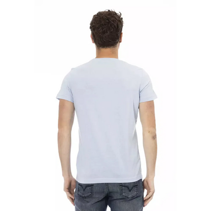 Trussardi Action Light Blue Cotton Men T-Shirt