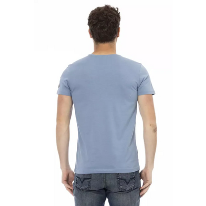 Trussardi Action Light Blue Cotton Men T-Shirt